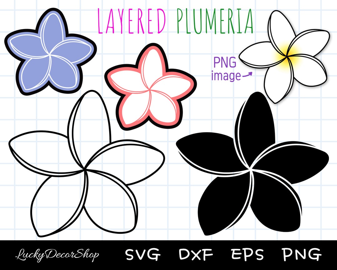 Plumeria SVG, Layered Plumeria Flower SVG, Hawaii Flower SVG, Cut Files