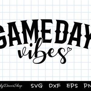 K&ouml;nnte beinhalten: Schwarzwei&szlig;es Grafikdesign mit dem Text "Gameday vibes" in einer stilisierten Schriftart.