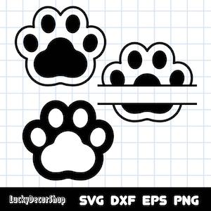 Cat Paw Svg, Pet Paw svg, Kitten Paw SVG, Paw Monogram Svg, Animal Paw svg, gesneden bestanden, silhouet, Cricut, Svg, Png, Dxf, Eps