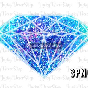 May include: A blue glitter diamond with a white outline. The diamond is on a white background. 3PNG.