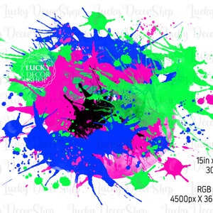 Splatter Background, Neon Paint Splatter PNG, Paint splatter png, Sublimation, Neon Background, Sublimation Designs