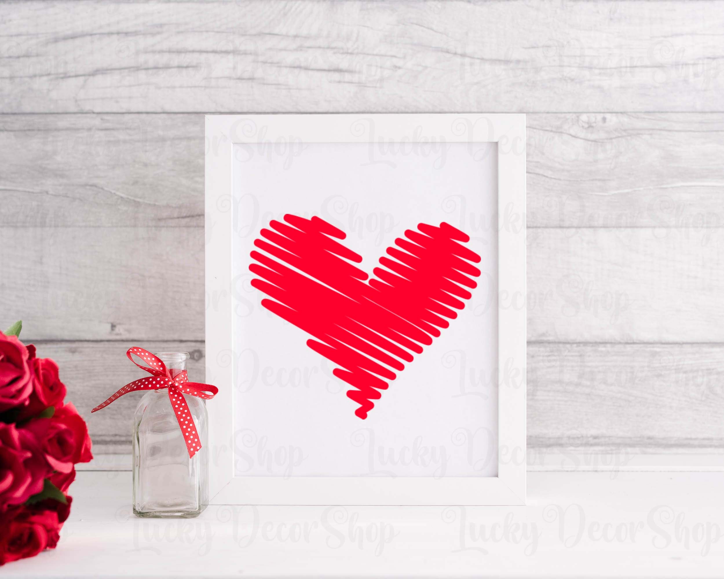 Heart Sketch SVG: Clipart Cut File for Cricut, Silhouette (digital ...