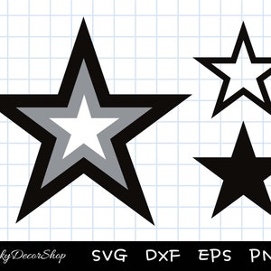 レイヤード スター SVG、スター SVG、スター シェイプ SVG、スター ベクター、カット ファイル、Cricut、シルエット、SVG、Png、Dxf、Eps