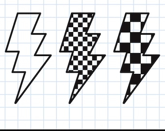 Checkered Lightning Bolt Svg, Checkered Thunder Svg,  Thunder Svg, Shirt svg, Cut Files, Silhouette, Cricut, Svg,Png,Dxf, Eps