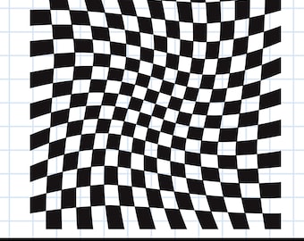 Wavy Checkered SVG: Checkerboard Pattern Cut File (Digital Download)