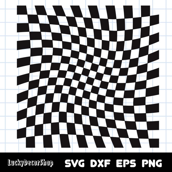 Wavy Checkered Svg, Checkerboard Svg, Checkered Pattern svg, Wrap Checkered, Cut Files, Silhouette, Cricut, Svg,Png,Dxf, Eps