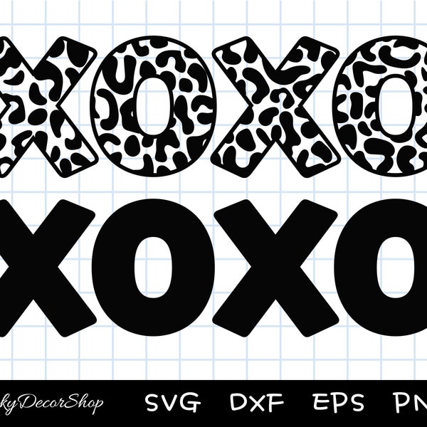 Leopard Xoxo Svg, Valentine's Day Svg, Xoxo Svg, valentine svg, Cut Files, Silhouette, Cricut, Svg,Png,Dxf, Eps