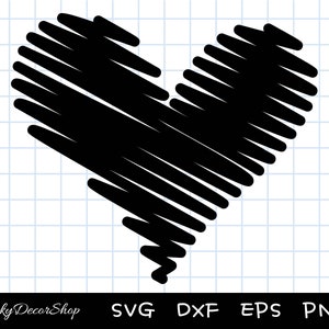 Heart Svg Heart Sketch Svg Heart Clipart Heart Cut File - Etsy