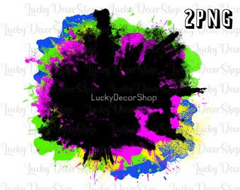 Sfondo con schizzi di vernice colorata: PNG sublimazione (download digitale)