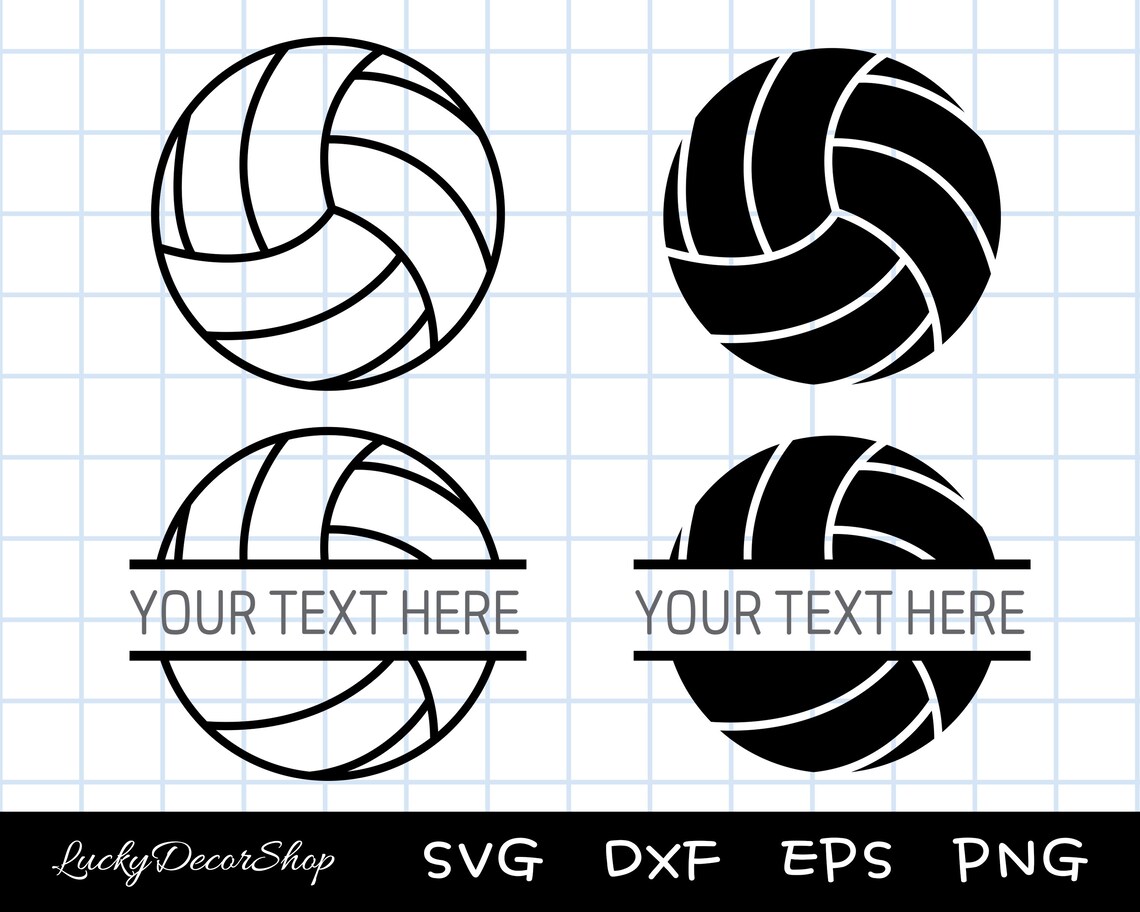 Volleyball SVG Volleyball Split Name Frame Cut Files Etsy