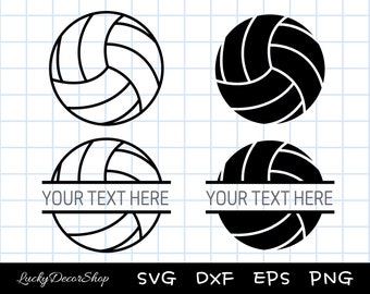 Volleyball Split Name Frame SVG: Cut Files (Digital Download)