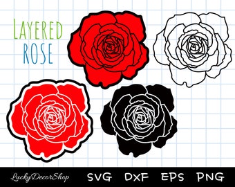 Rose SVG: bloemen vectorafbeelding voor Cricut en silhouet (digitale download)