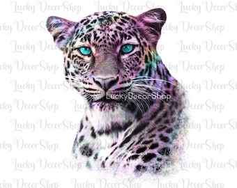 Colorful Leopard PNG: Animal Sublimation Design (Digital Download)