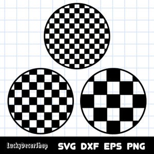 Checkered Circle Svg, Checkered Pattern Svg, Checkerboard Svg, Cut Files, silhouette, cricut, cut file, Svg, Dxf, Eps, Png