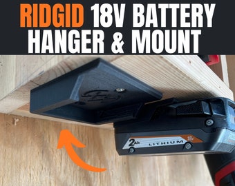 Support de batterie rigide 18V | Organisateur de stockage d’outils | Imprimé en 3D