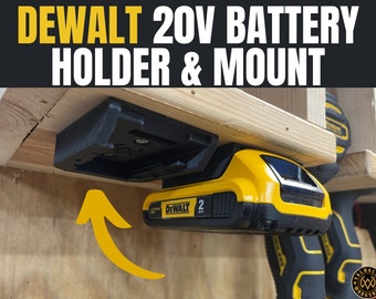 Dewalt 20V Battery Mount / Holder | Tool Storage Organizer | 3D Printed