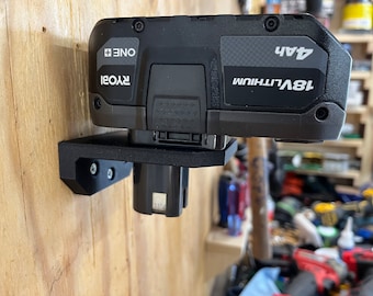 Ryobi 18V Battery Mount | Tool Storage Organizer | 3D Printed