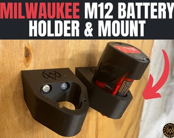 Milwaukee M12 Battery Mount / Hanger | Tool Storage Organizer | 3D Printed