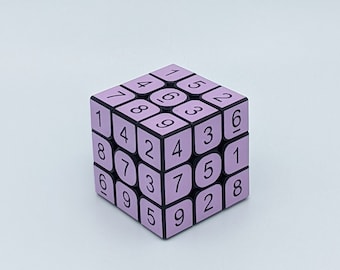 3x3x3 Lilac Sudoku Cube / Puzzle / Hecho a mano