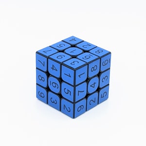 3x3x3 Signal Blue Sudoku Cube | Puzzle | Handmade