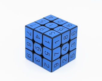 3x3x3 Signal Blue Sudoku Cube / Puzzle / Hecho a mano