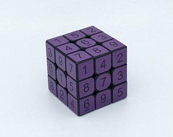 3x3x3 Cubo Sudoku Violeta / Puzzle / Hecho a mano