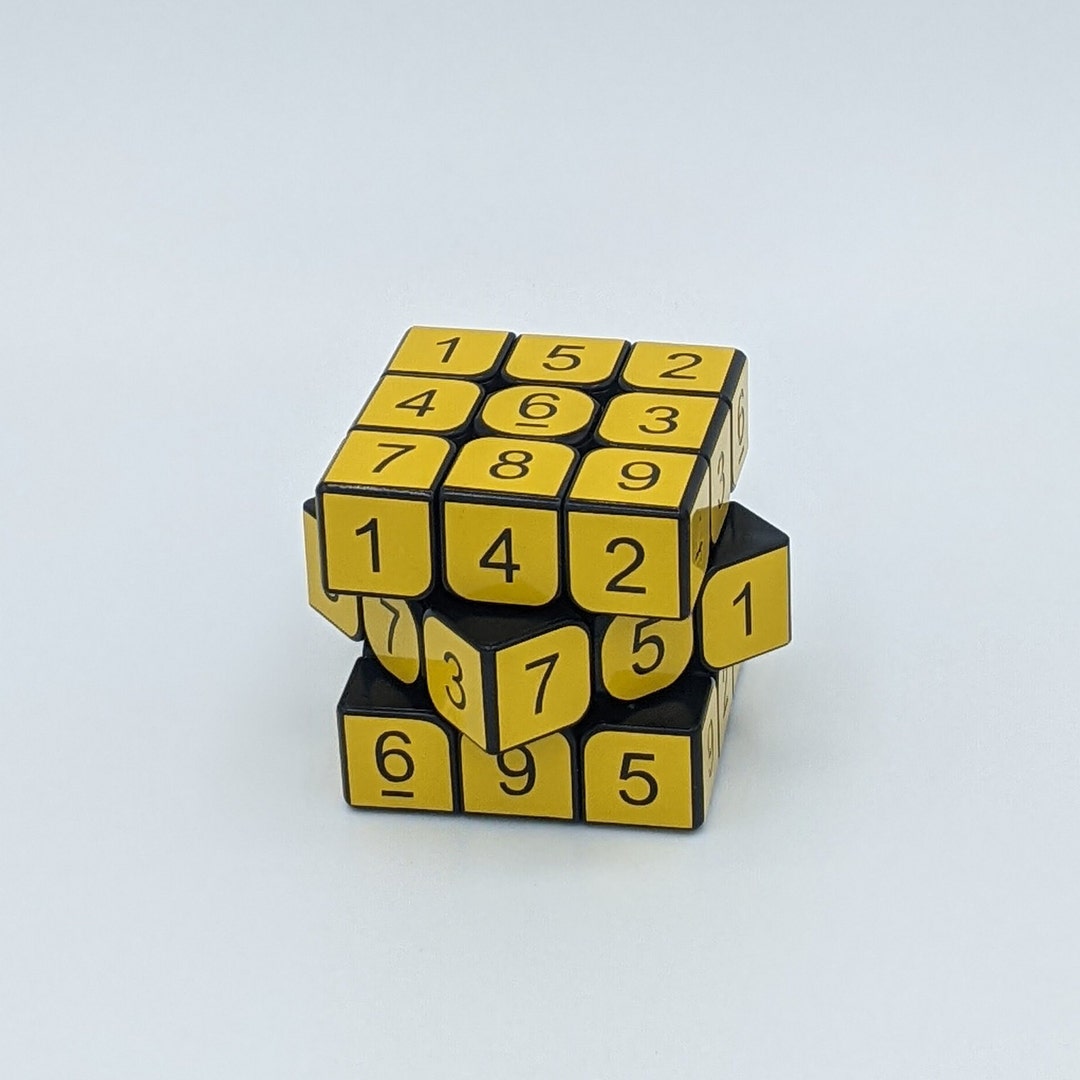 3x3x3 Signal Yellow Sudoku Cube Puzzle Handmade Etsy