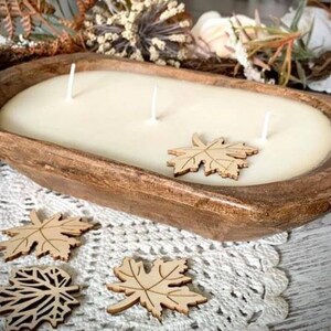 Hand Carved Rustic Wood Dough Bowl Candle: Natural Soy Wax, Clean Burn Fragrance image 4