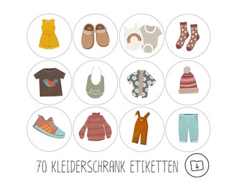 Wardrobe Labels for Kids to Print, Wardrobe Organizer, Clothes Organizing Kids Room, Montessori PDF