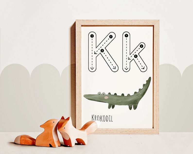  Alphabet Learning Cards to Print Out Pdf, First Writing, Tracing Motiv 