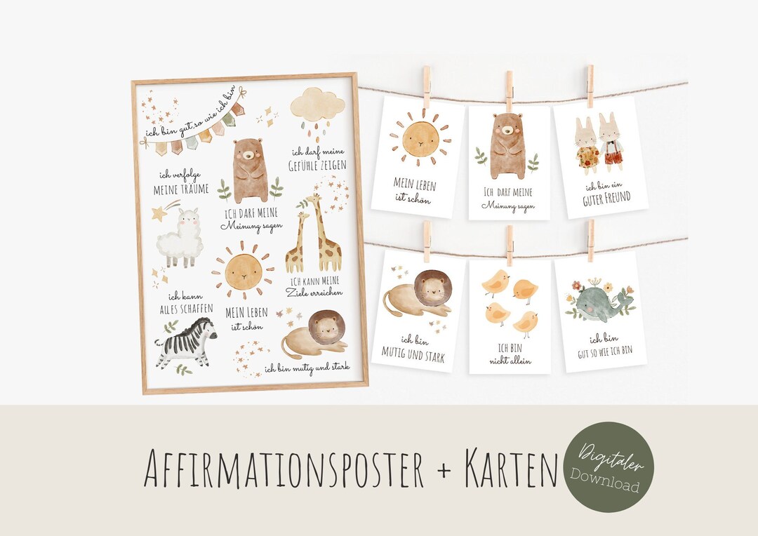 Tarjetas de afirmación para que los niños impriman, estímulo