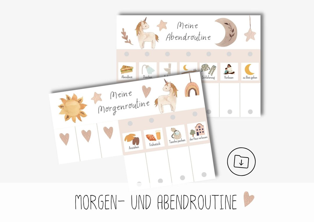 Morning and Evening Routine for Children to Print, Routine Plan Boho ...