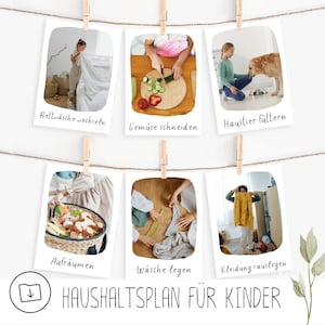 Haushaltsplan für Kinder nach Montessori, Aufgabenplan, Wochenplaner zum Ausdrucken, Haushaltsplaner für Kinder , sofort Download
