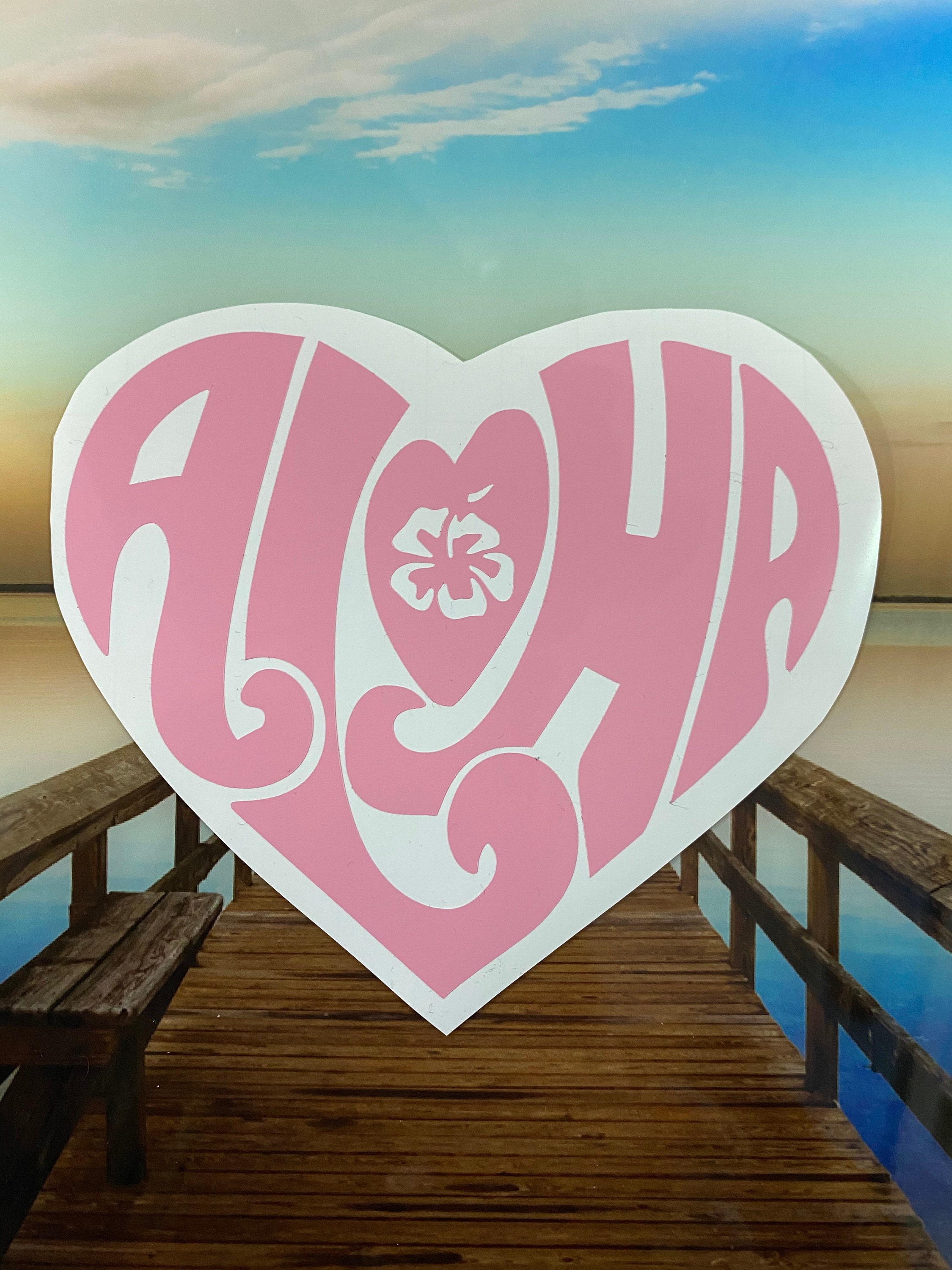 Aloha Heart Decal Vacation Ready Gift Window Decal For Car Etsy