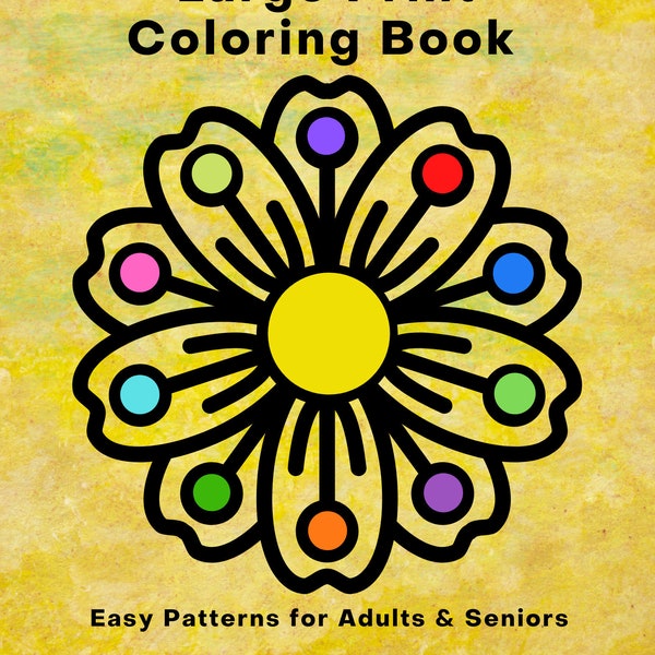 Jumbo Large Print Coloring Book - Easy Mandala Patterns - Extra Bold Lines