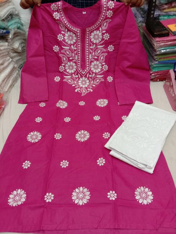 Modal Chikankari cotton kurtis at Rs.950/Piece in lucknow offer by Chikan  Handicraft