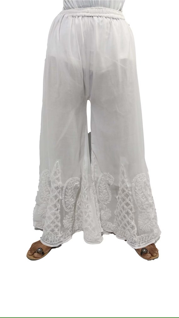 Buy Women's Rayon Solid Palazzo Pants - Light Golden and Off-White Combo -  Elegant Versatility (S) at Amazon.in