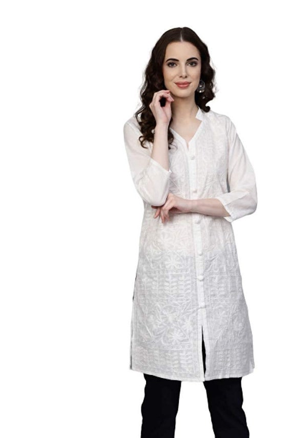 Indian Wedding Wear Palazzo Kurta Set Designer Cotton Chikankari Kurti &  Dupatta | eBay