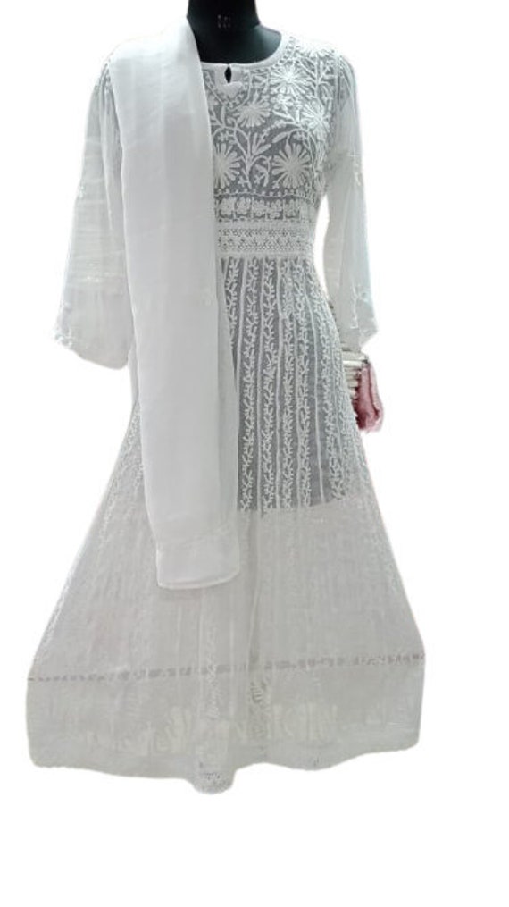Buy Free Inner Women Handmade White Gota Patti Chikankari Kurta Sharara Set  With Dupatta Ethnic Summer Wear Lucknawi Chikan Hand Embroided Kurti Online  in India - Etsy