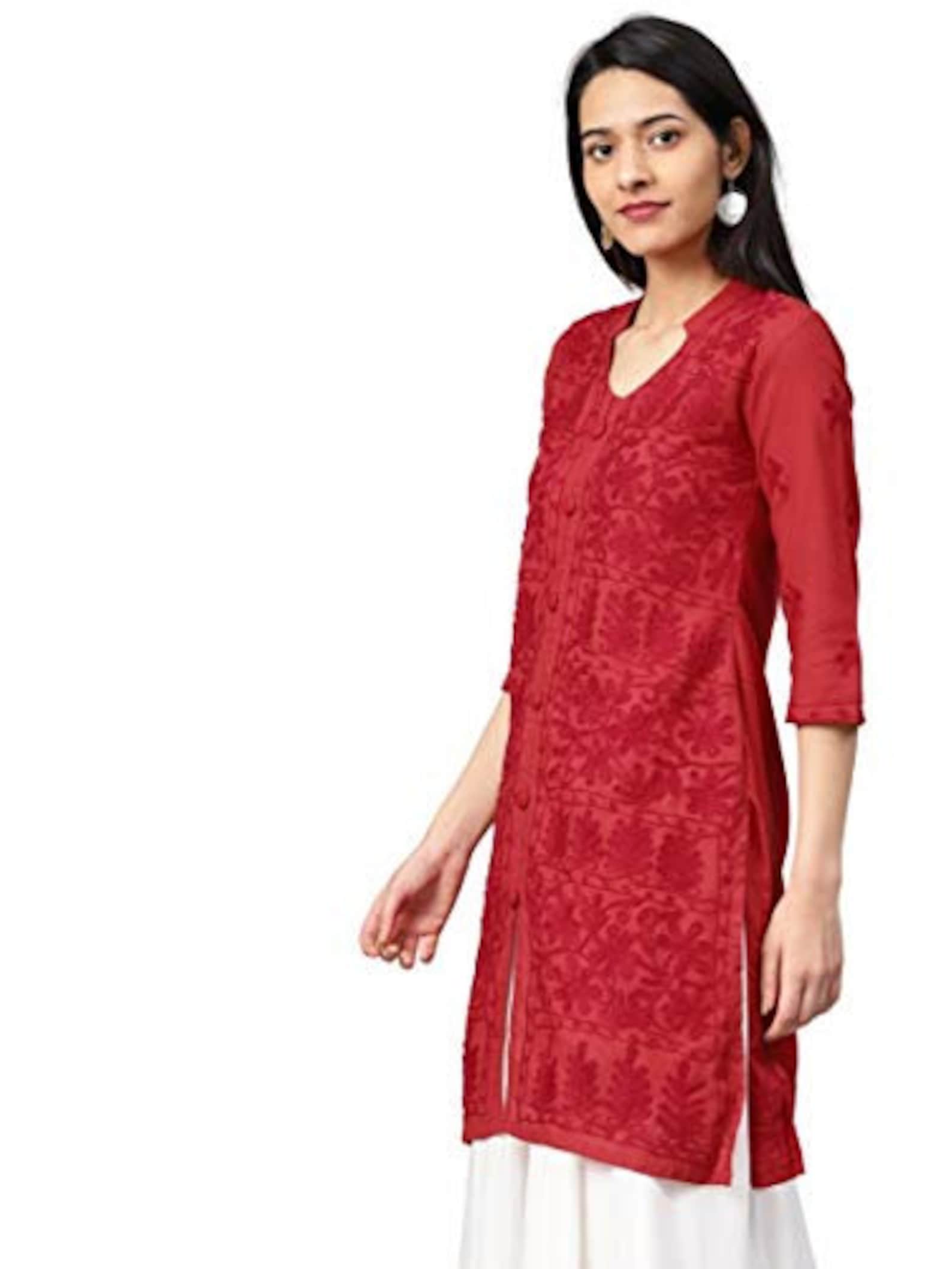 Beautiful Red kurta for WomenHandmade KurtiStylish Kurta Etsy