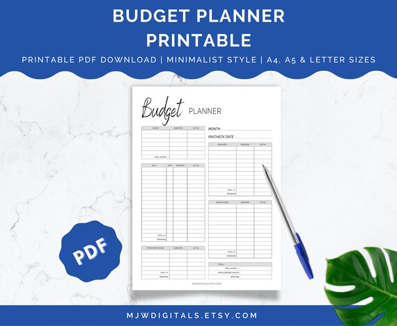 Budget Planner Budget Template Printable Budget Budget - Etsy