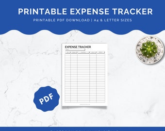 Printable Expense Tracker, Budget, Bill, Payment Planner (PDF)