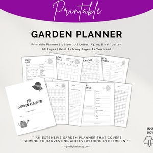 Printable Garden Planner, Organizer, Checklist (Digital Download)