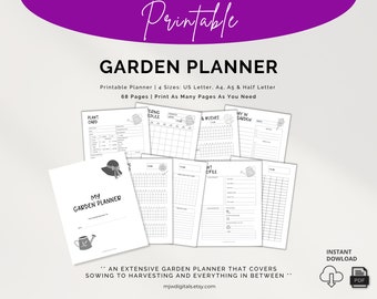 Printable Garden Planner, Organizer, Checklist (Digital Download)