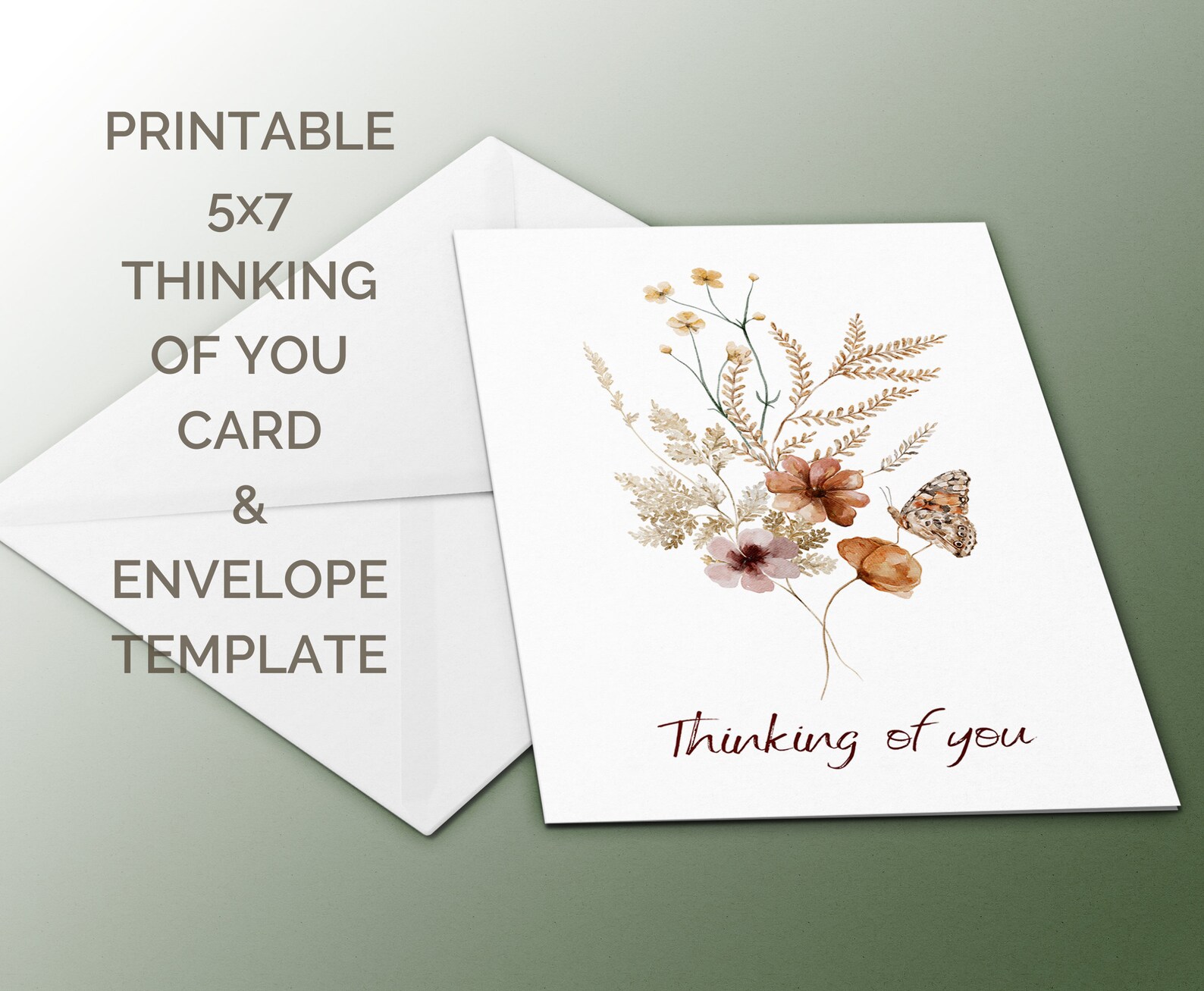 Floral Thinking of You Card, Sympathy Card (digital Download) - Etsy
