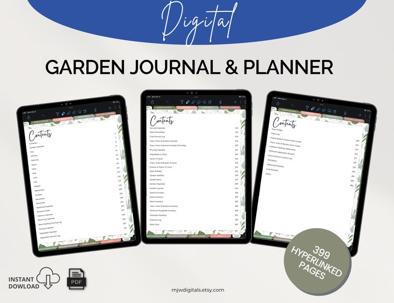 Garden Planner Garden Journal Digital Gardener Notebook - Etsy