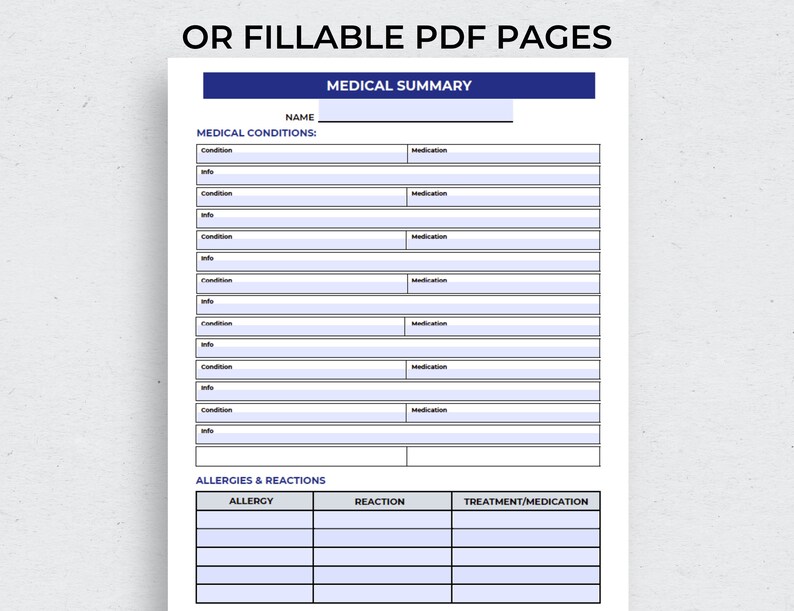 In Case of Emergency Binder Printable Planner Fillable PDF What If ...