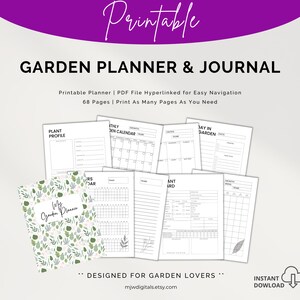 Garden Journal, Printable Planner, Garden Calendar, Gardening Journal, Garden Printable, Gardening Organizer, Garden Checklist, Garden PDF