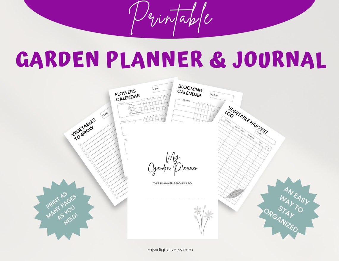 68-page Garden Planner Journal, Printable Gardening Organizer (PDF) - Etsy
