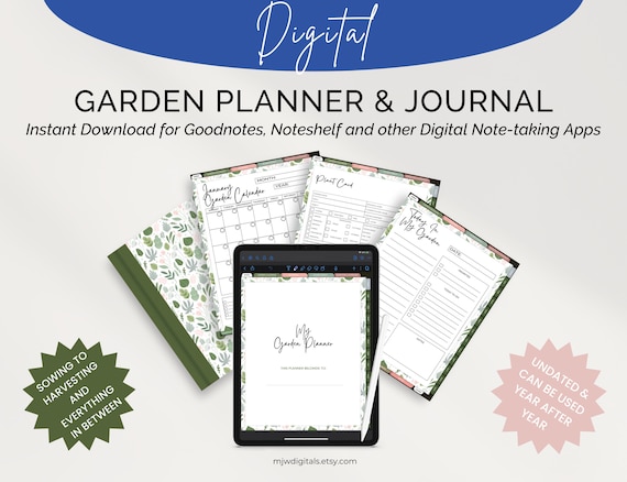 Digital Garden Planner, Goodnotes Garden Journal (PDF Download)